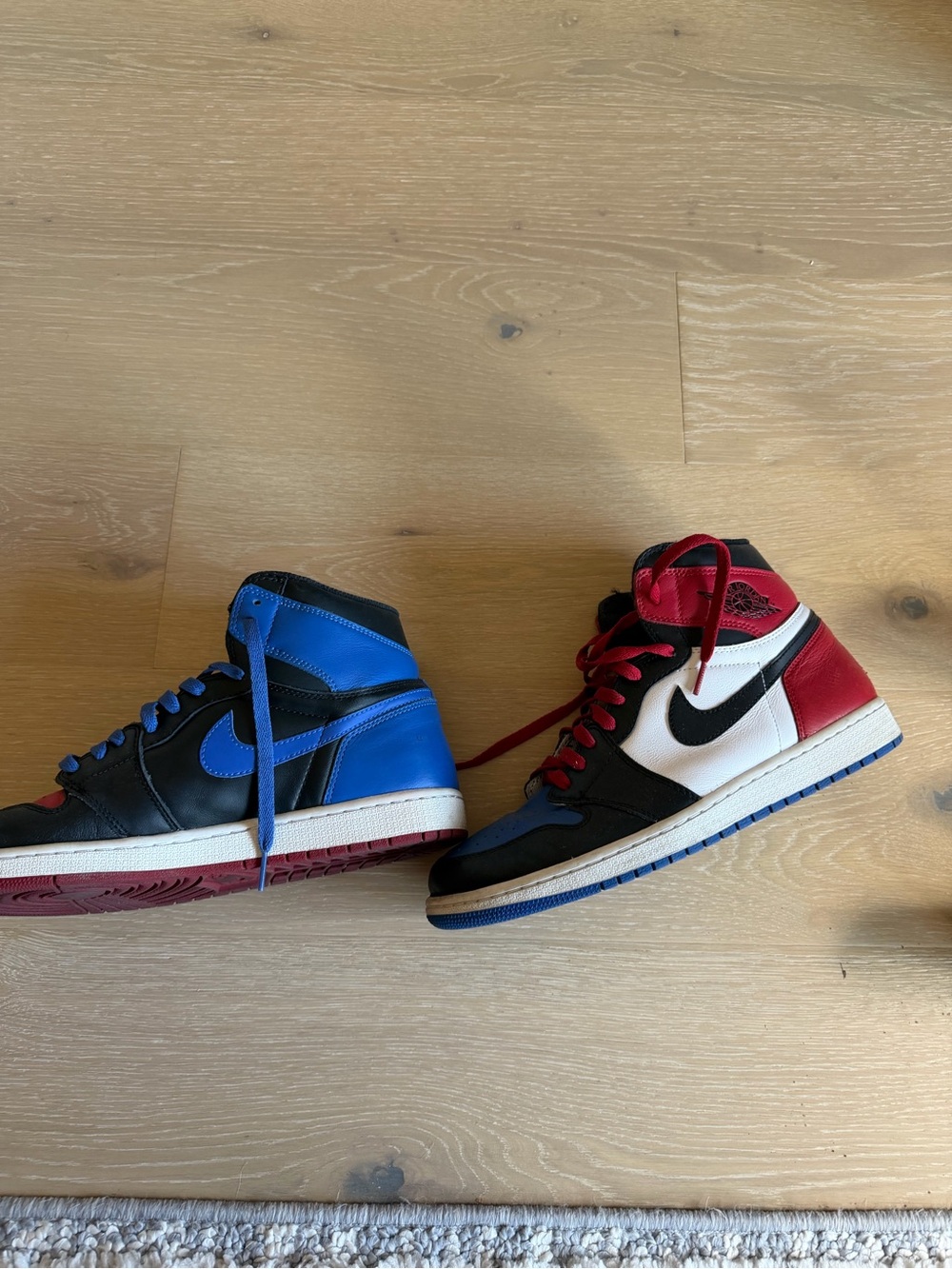 Jordan 1 Top Three’s Men's High-Top Basketball Sneakers - Blue, Red, Black